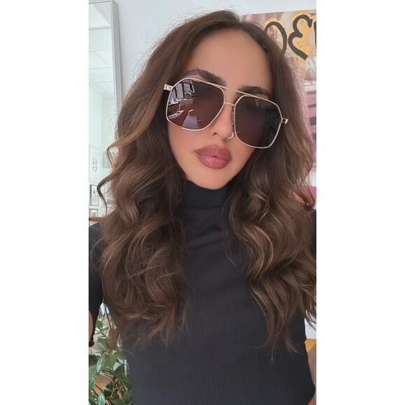 NEW Alexander McQueen AM0372S Gold Aviator Sunglasses main image 9